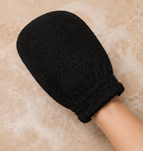 Gant Kessa Noir Exfoliant – Gommage Traditionnel Marocain